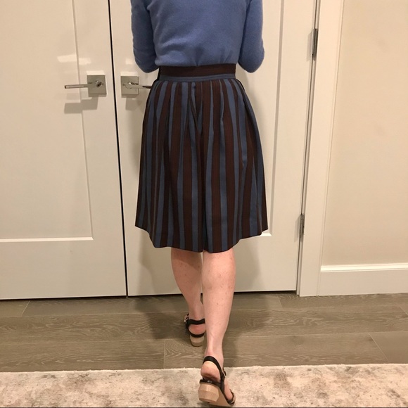 Vintage Yves Saint Laurent multicolor striped pleated wool skirt. Size S. - Picture 4 of 12